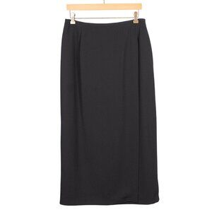 Sport Collection Petite Black Maxi Skirt 12P Womens VTG Zipper Pleated Detail